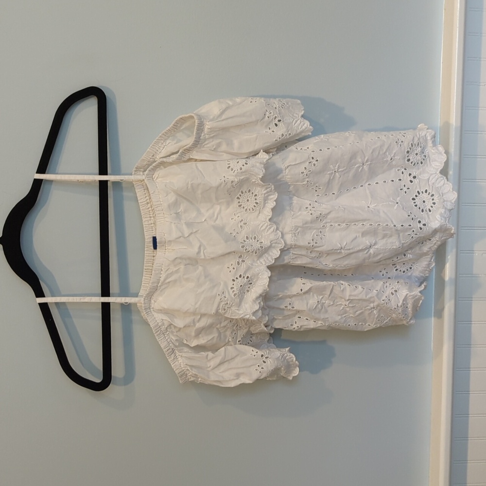 Old Navy White Eyelet Off-Shoulder Blouse